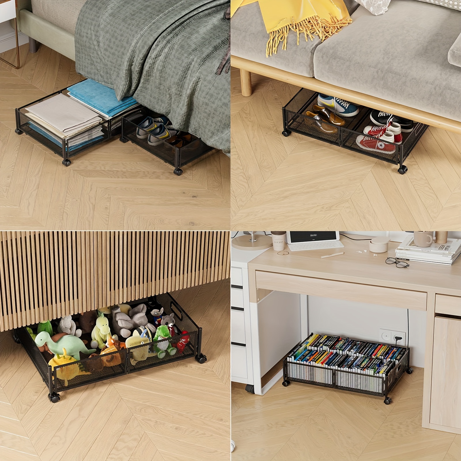 Under Bed Drawers On Wheels Shoe Underbed Storage Containers