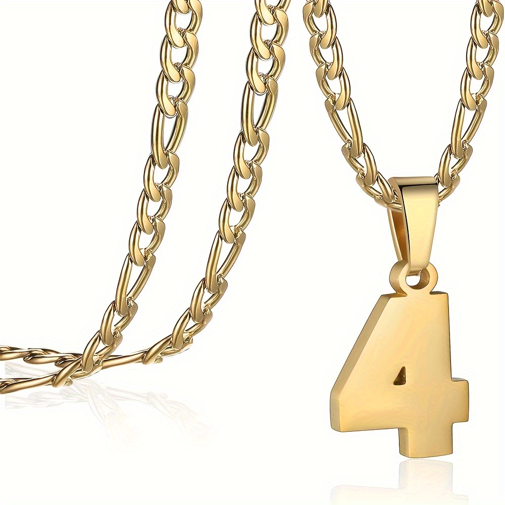 Gold plated 00 99 Jersey Number Pendant Necklace Boys - Temu