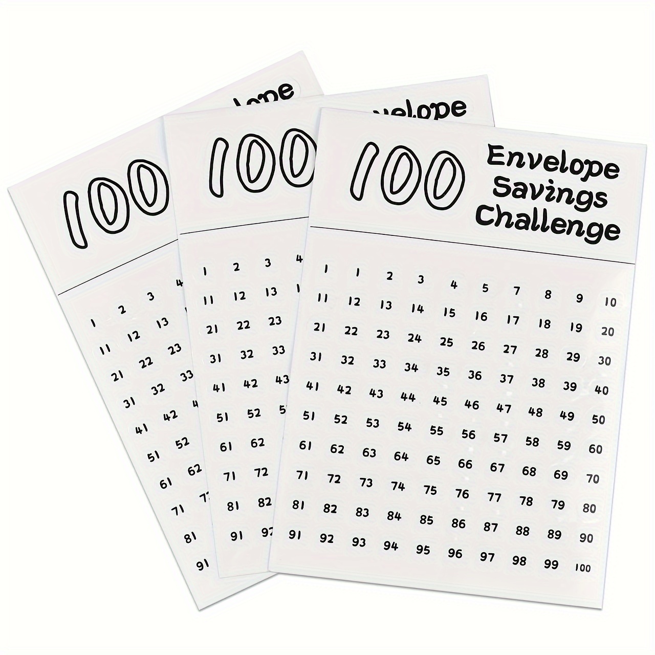 10 Piezas 100 Sobres Desafío Ahorro $5050 Formas Simples - Temu
