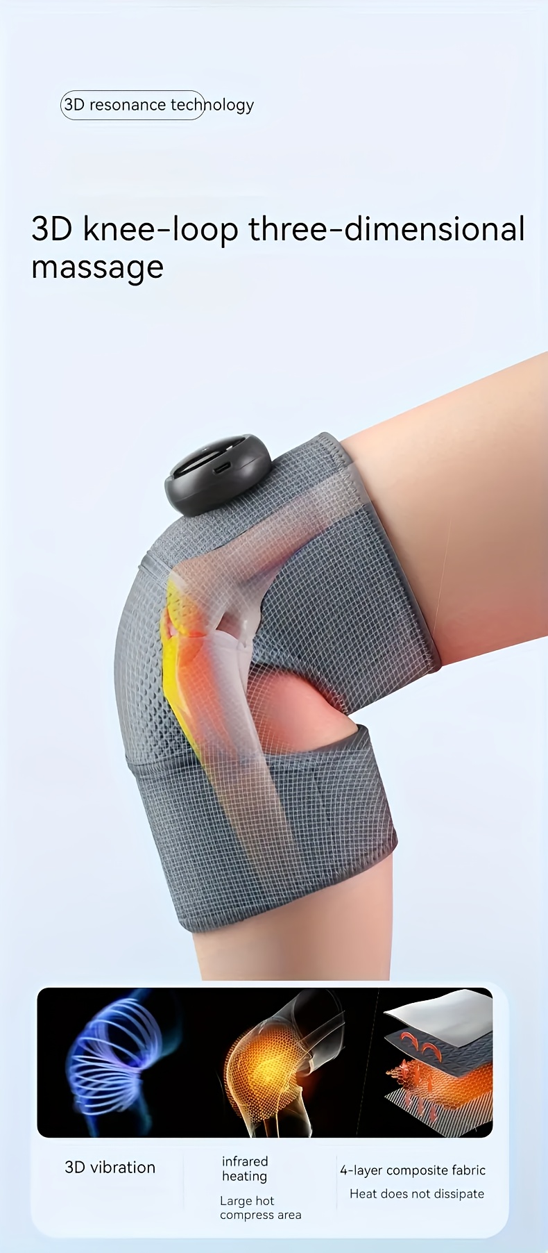 Relax Rejuvenate 3 in 1 Heated Knee Massager Brace Wrap - Temu