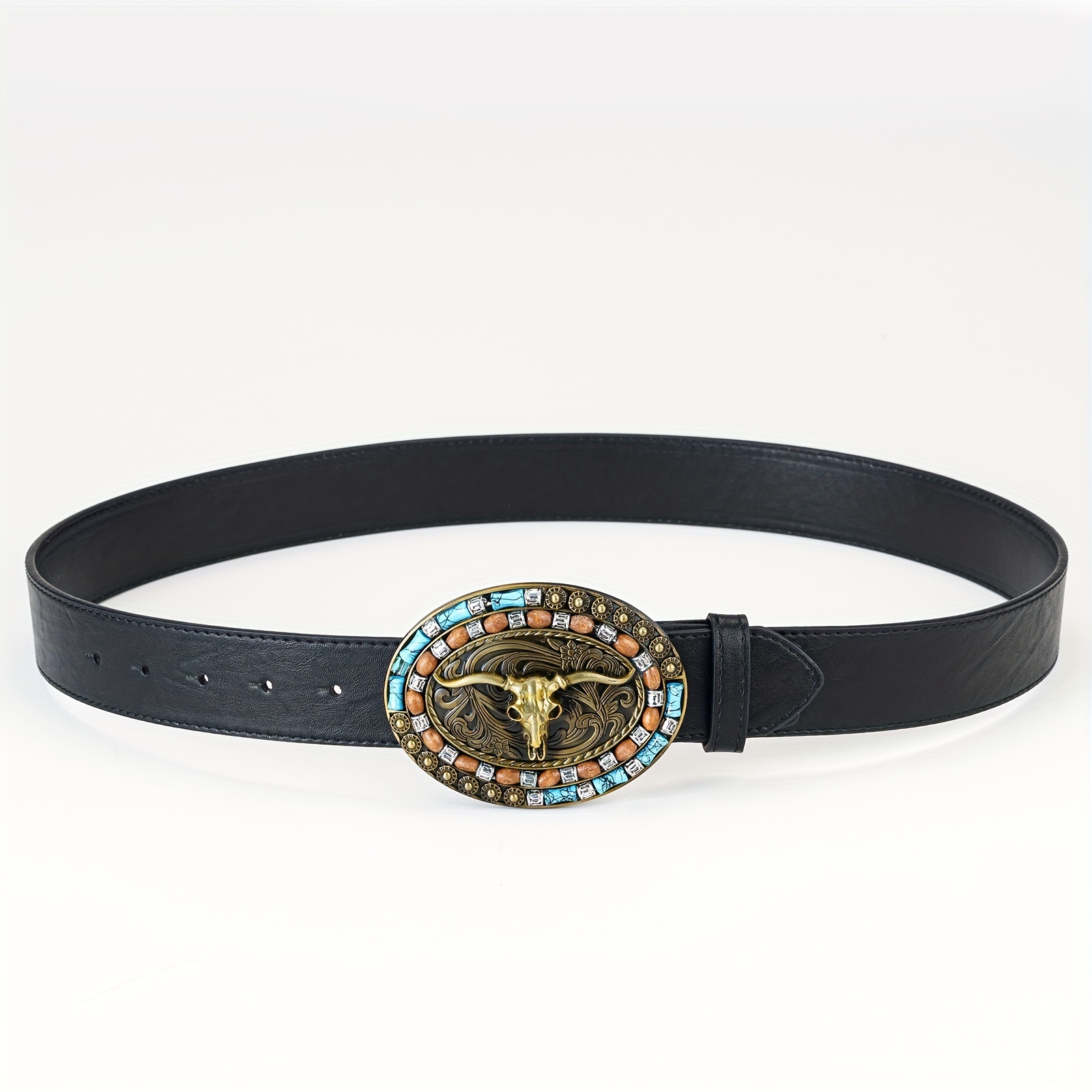 Medusa Head-buckle leather belt