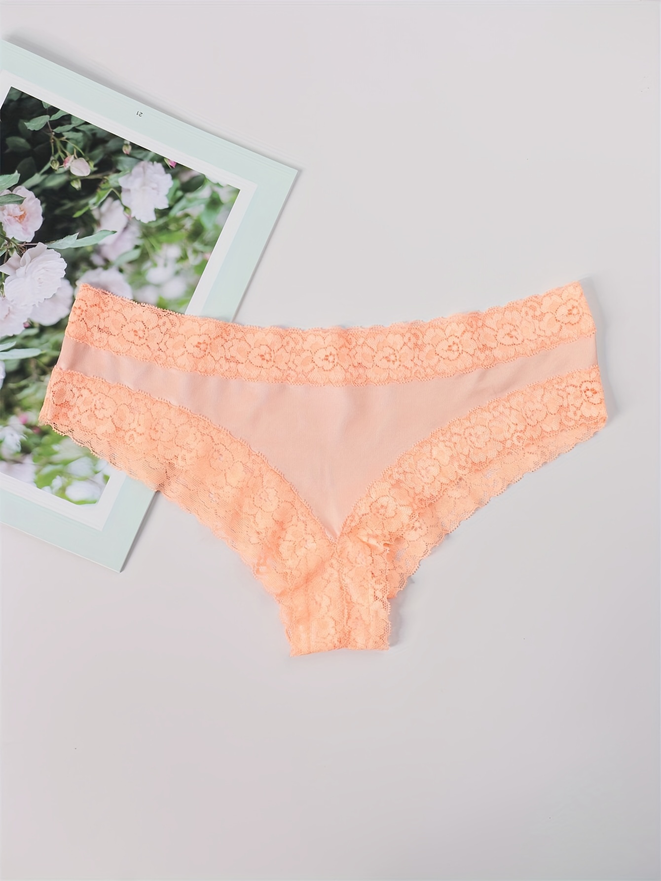 Heart Print Panties with Lace Trim - PIXIE - IMP FOND ROSE - ETAM
