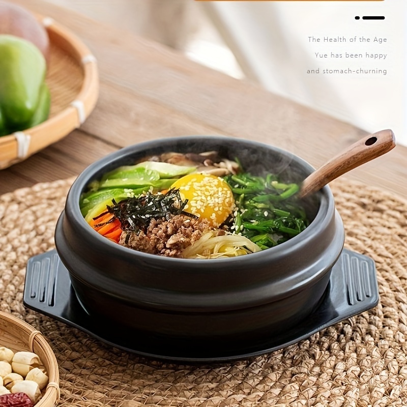 Pot Bowl Stone Korean Ceramic Casserole Bibimbap Hot Stew Soup Clay Cooking Lid  Dolsot Jjigae Cookware Stockpot 