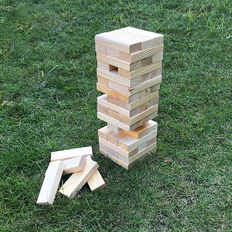 Torre gigante de madera, Jenga de madera, diversión para fiestas o juegos  familiares, para acampar al aire libre en el jardín interior