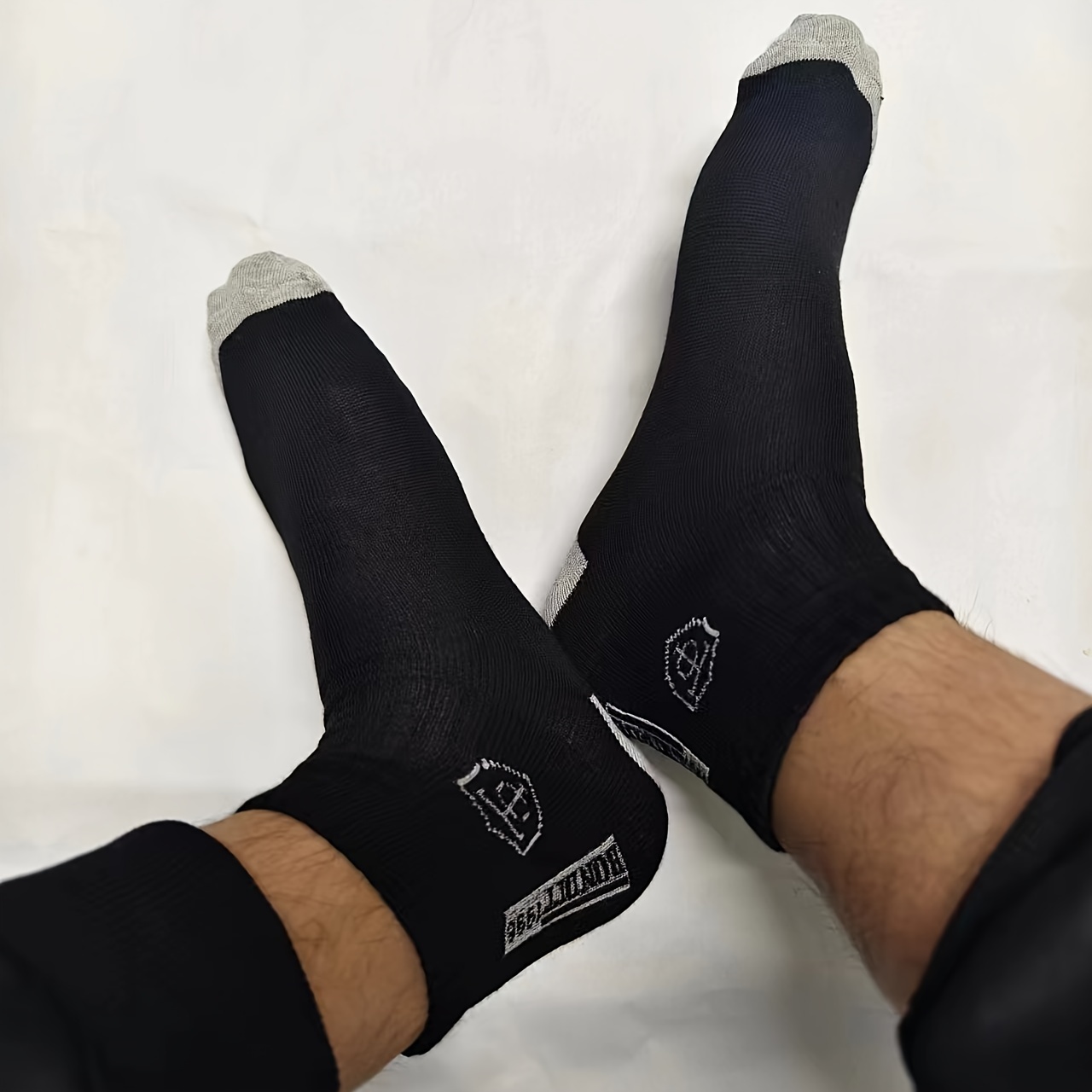 5pairs Men's Casual Sports Socks, Breathable Comfy Sweat Absorption Athletic Socks