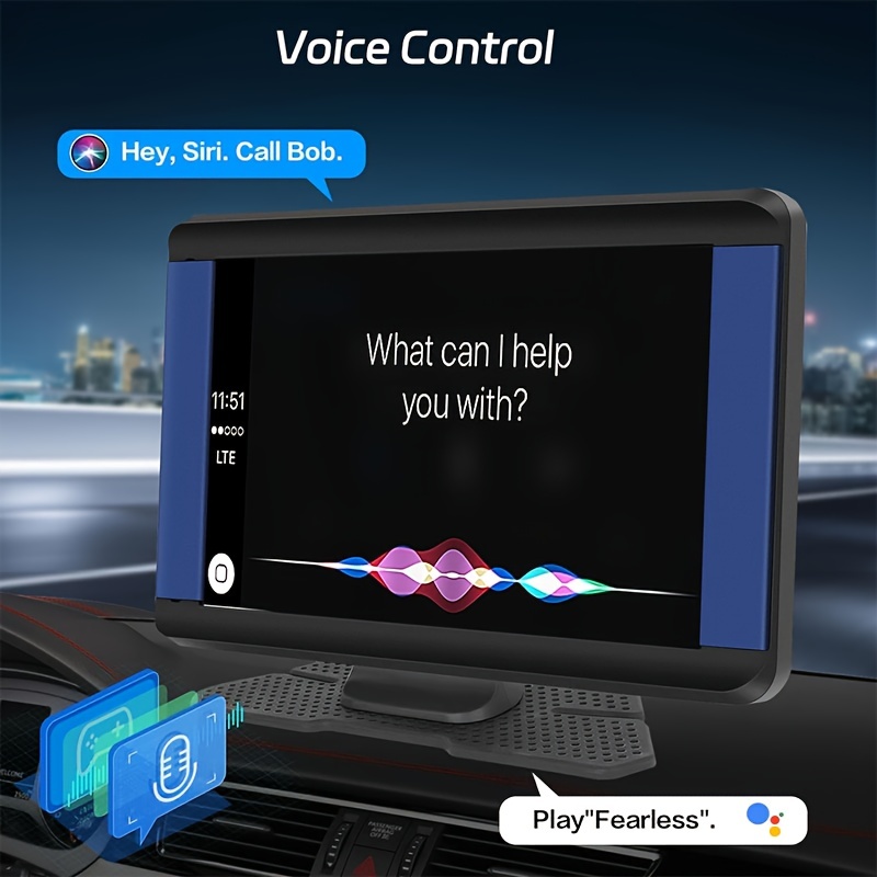 Estéreo de auto de doble DIN de 7 pulgadas con Android inalámbrico CarPlay  y Android Auto inalámbrico, receptor de radio de coche con pantalla táctil