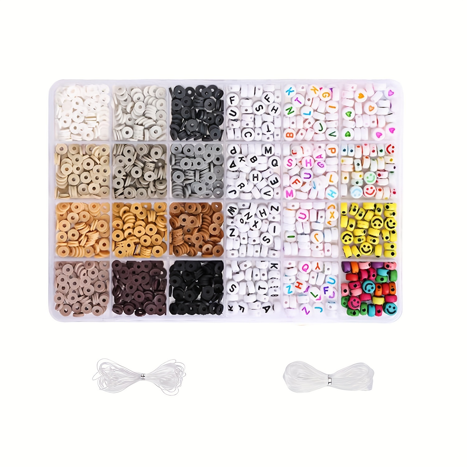 Kit di perle piatte in argilla perline di argilla polimerica rotonde da 6mm  per creazione di gioielli collana di braccialetti kit di fabbricazione fai- da-te per bambini adulti - AliExpress