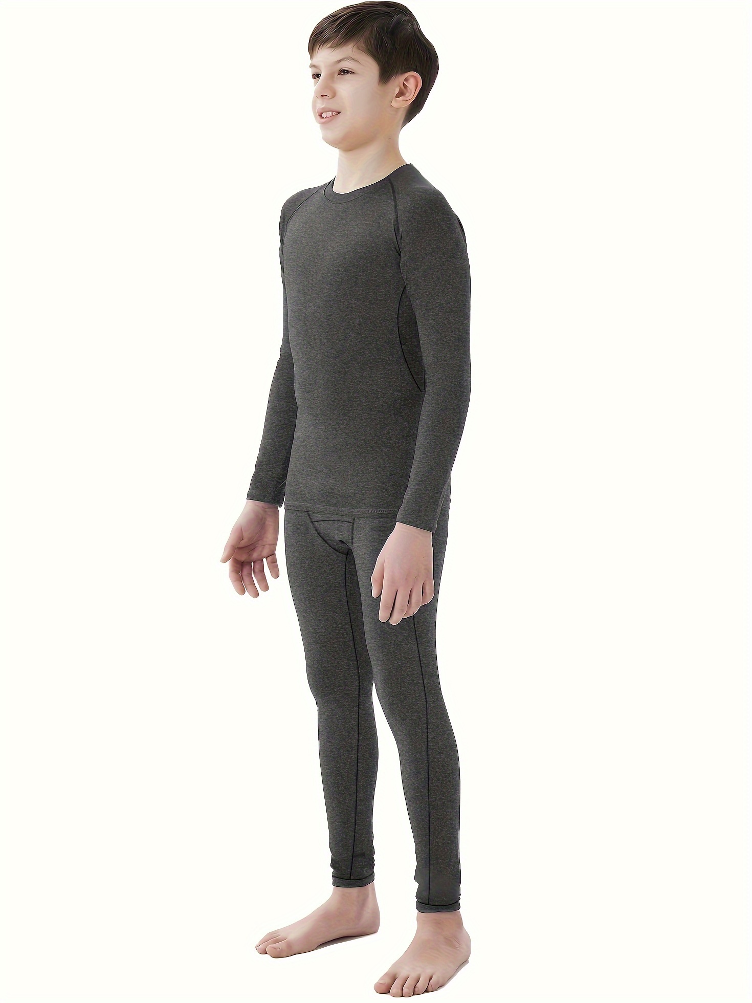  Youth Boys Thermal Underwear Set Fleece Lined
