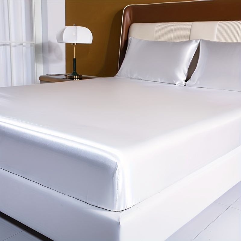 1pc Solid Summer Fitted Sheet Soft Comfortable Machine Washable Bedding