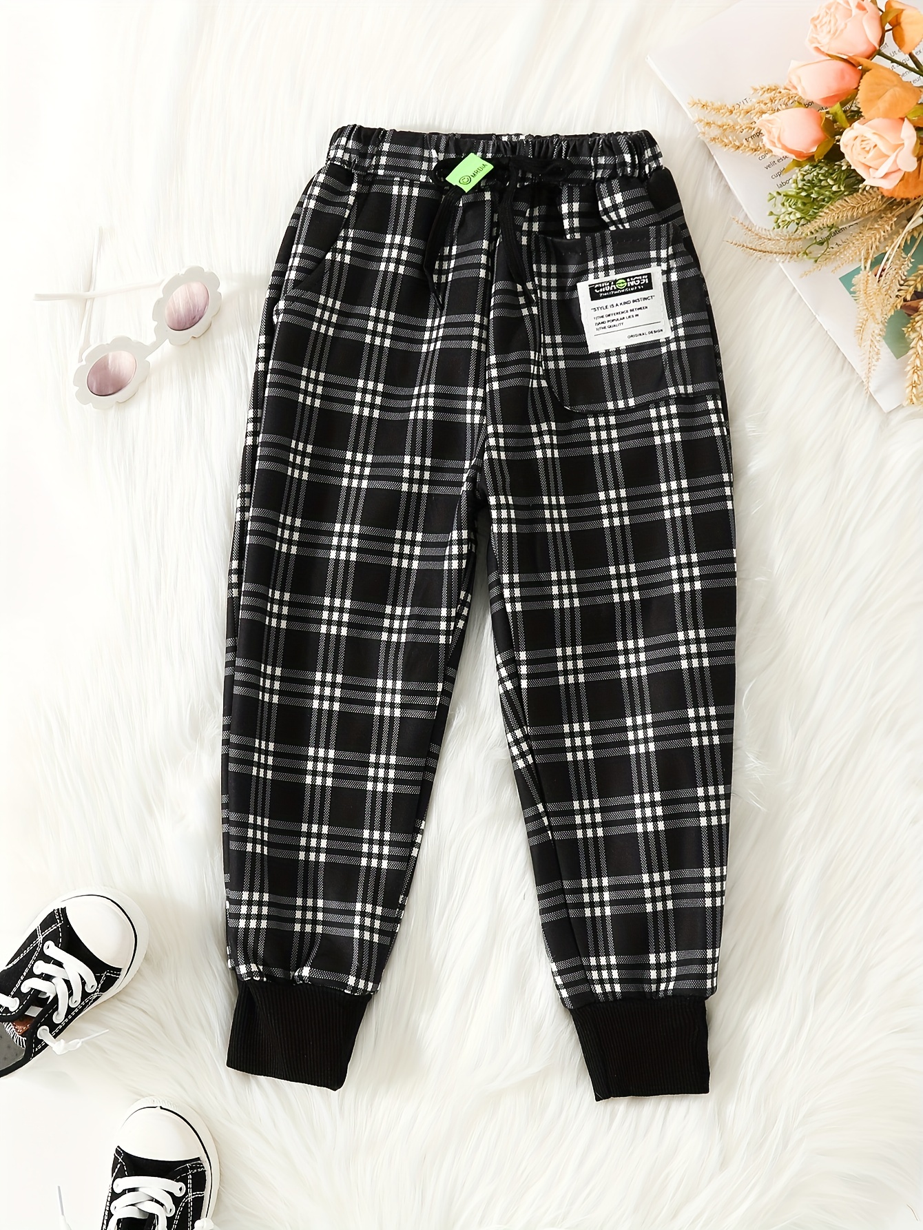 Girls buffalo plaid discount pants