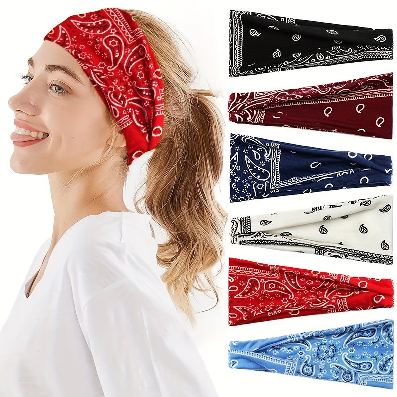 2pcs Paisley Bandanas, Pañuelos para el cabello para mujeres