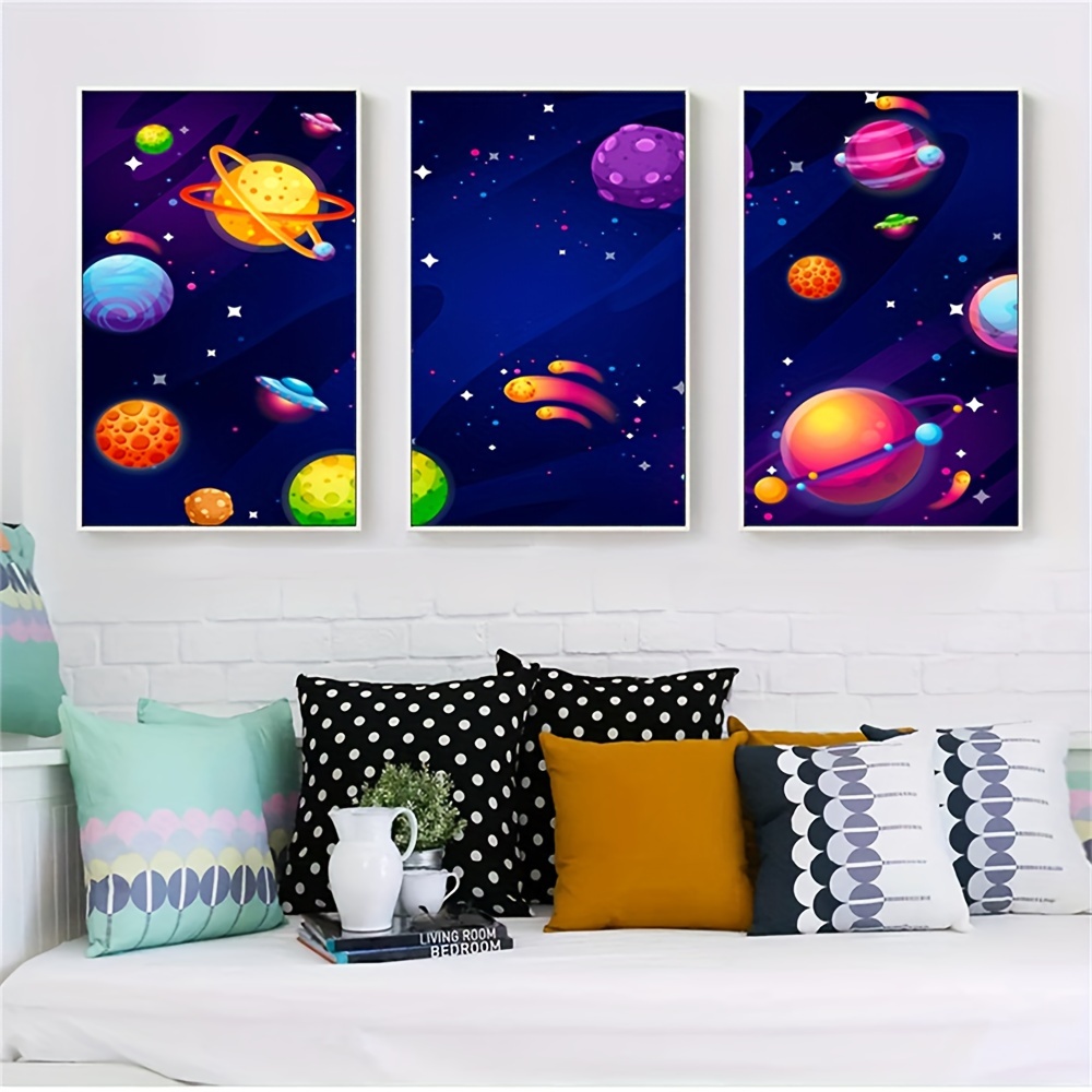 Milky Way Canvas Print Posters Alien Venus Jupiter Mars - Temu