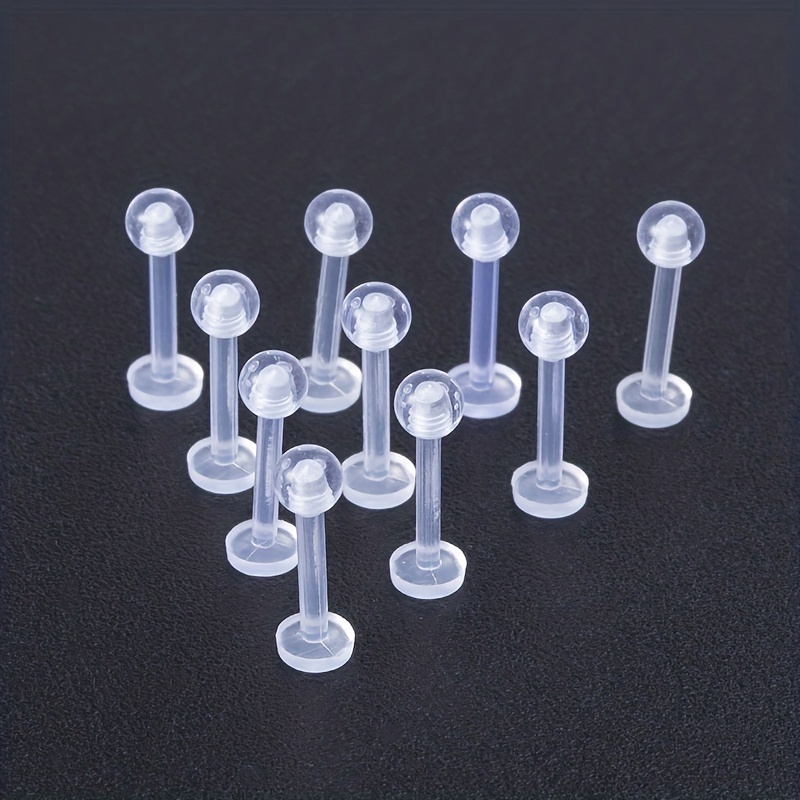 DBella Clear Labret Retainer, Acrylic Plastic Labret Lip  Ring/Tragus/Helix/Cartilage Earring Stud Barbell For Piercing Body Jewelry  Substitutes