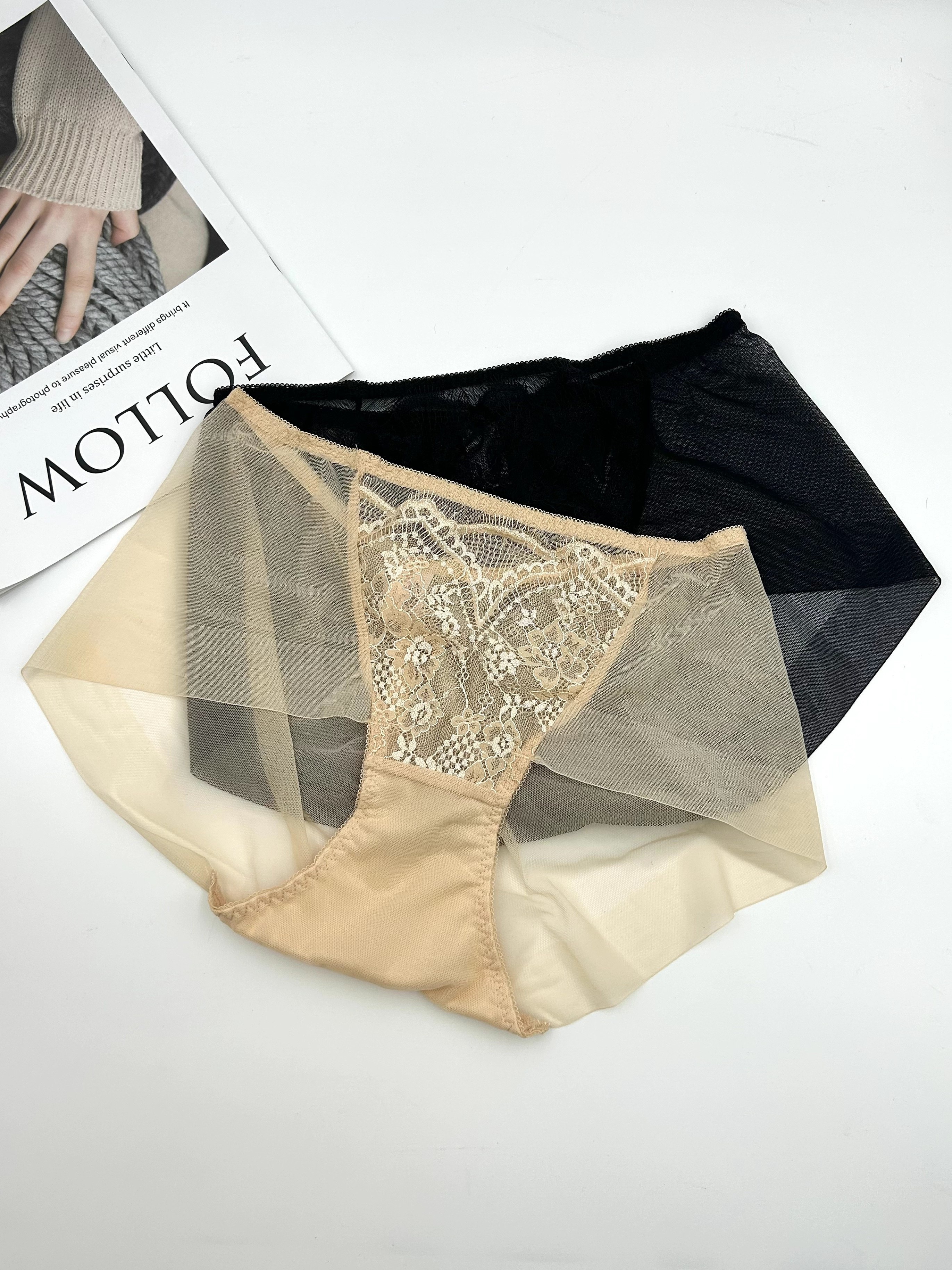 Women Transparent Mesh Panties See Through Ice Silk Briefs Lingerie Sexy