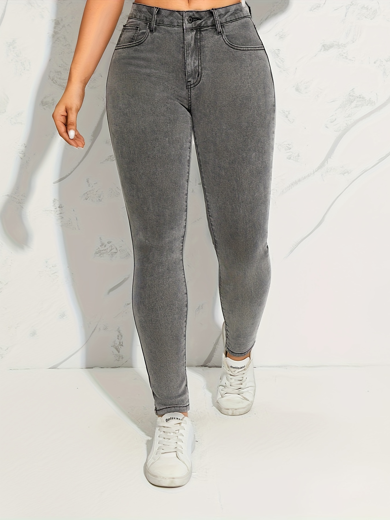 Grey Jeans For Women - Temu Canada