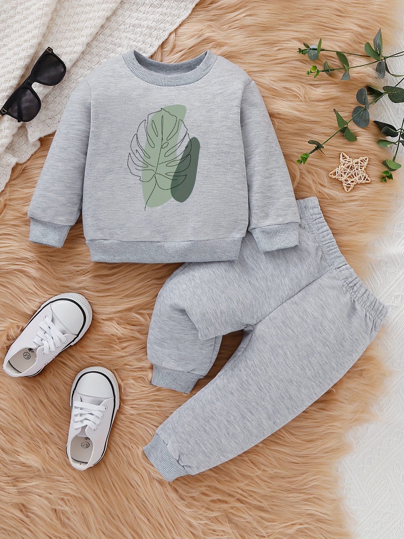 Ensemble en molleton sweat + jogging pour bébé fille