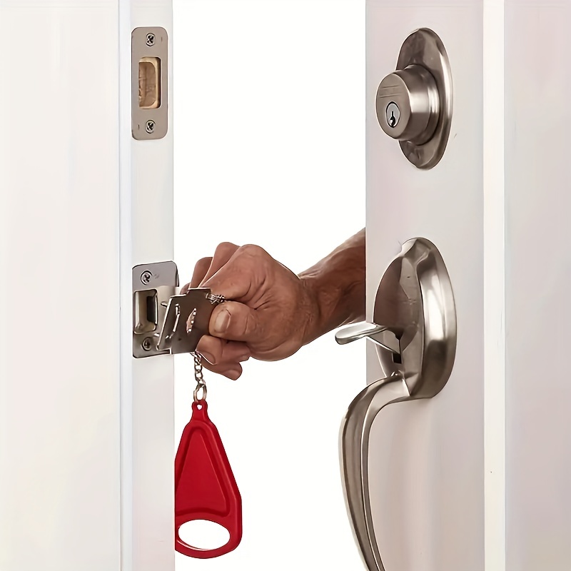 1pc Portable Anti-theft Door Lock, 5.13in*2.16in, Portable Hotel Door Lock  Travel Lock Childproof Door Lock Anti-theft Lock For Security Home Safety L