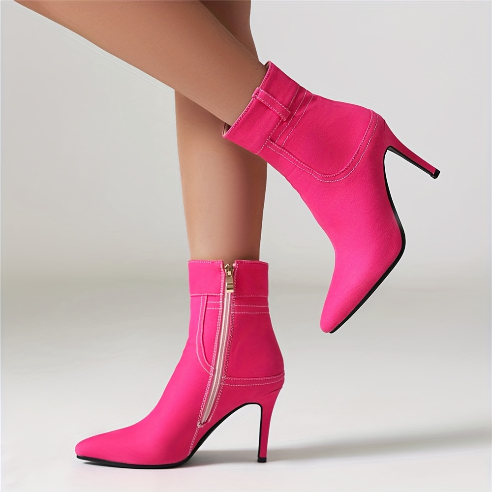 Bright pink clearance ankle boots