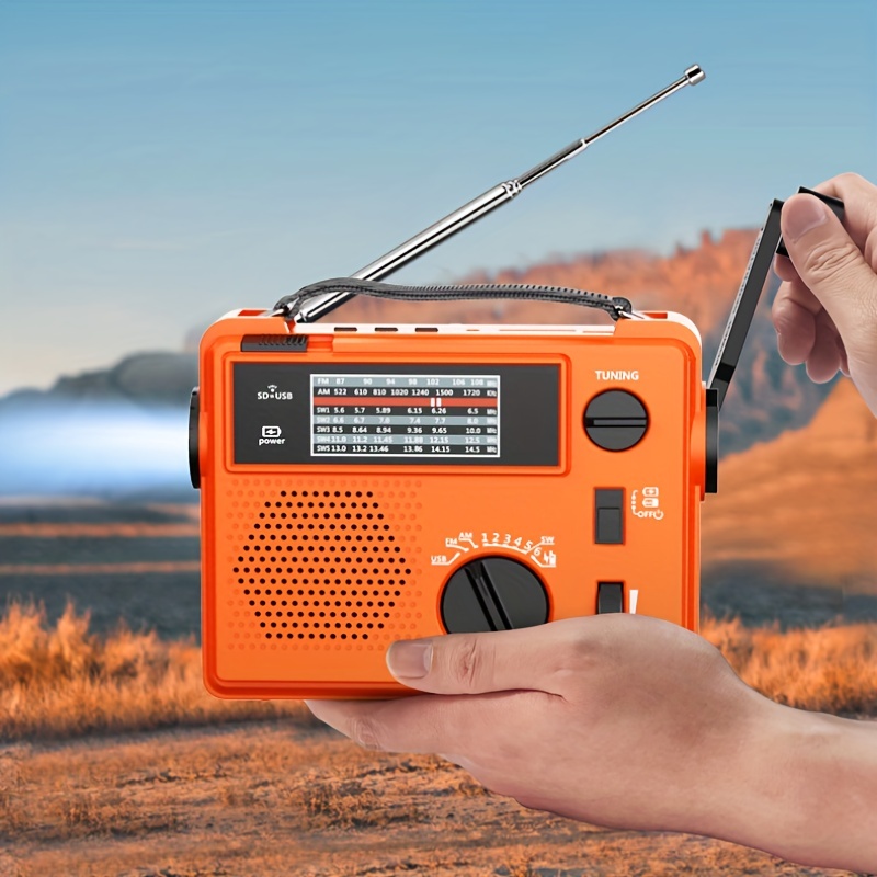 Radio Emergencia Portátil Mini Manivela Cargar Canales Radio - Temu Chile