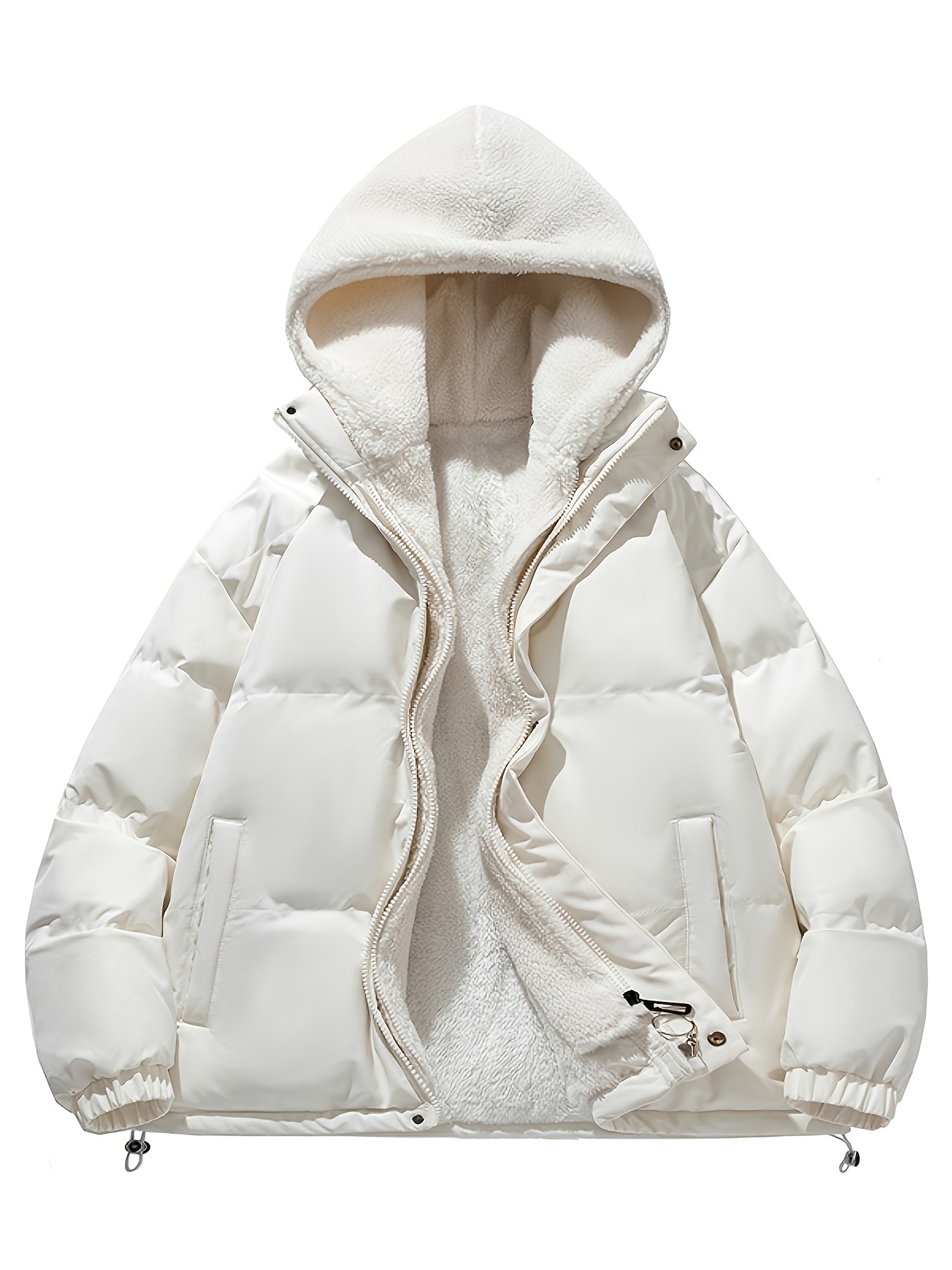 Men's Winter Removable Hooded Cotton padded Jacket Coat - Temu Canada