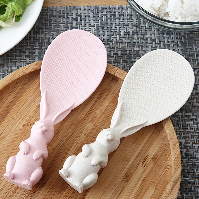 Cute Cooking Tools Rabbit Shaped Wheat Straw Rice Shovel Kitchen Accessories  Rice Cooker Supplies Non-stick