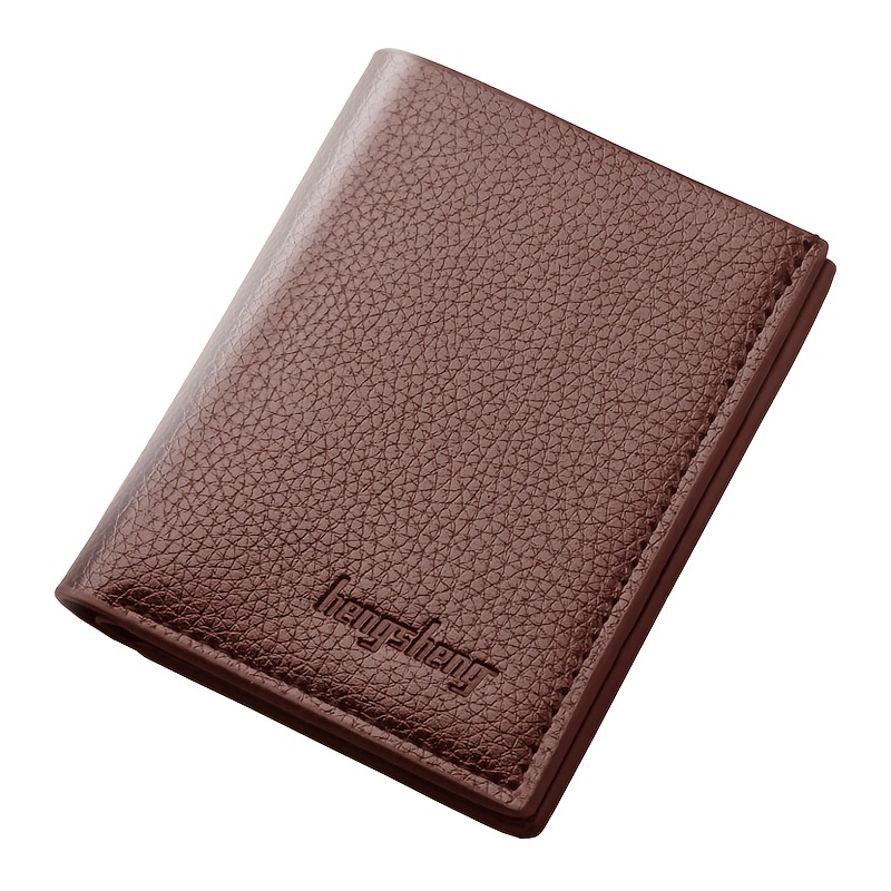 Men's Wallet Short Money Clip, Fashion Multi-card Lychee Pattern Horizontal  Splicing Leather Clip - Temu