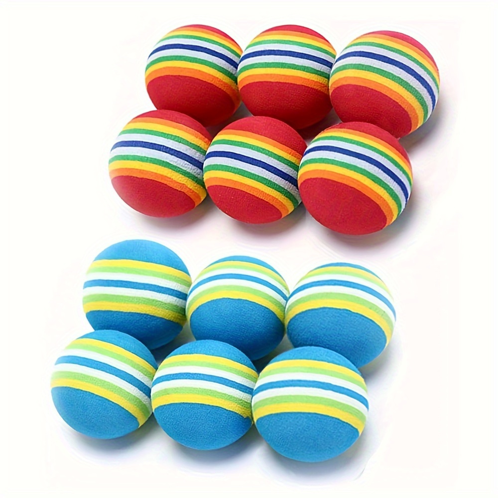 TIESOME Regenbogen Katzenspielzeug Bälle, 12 STÜCKE 4,2 cm Bunte