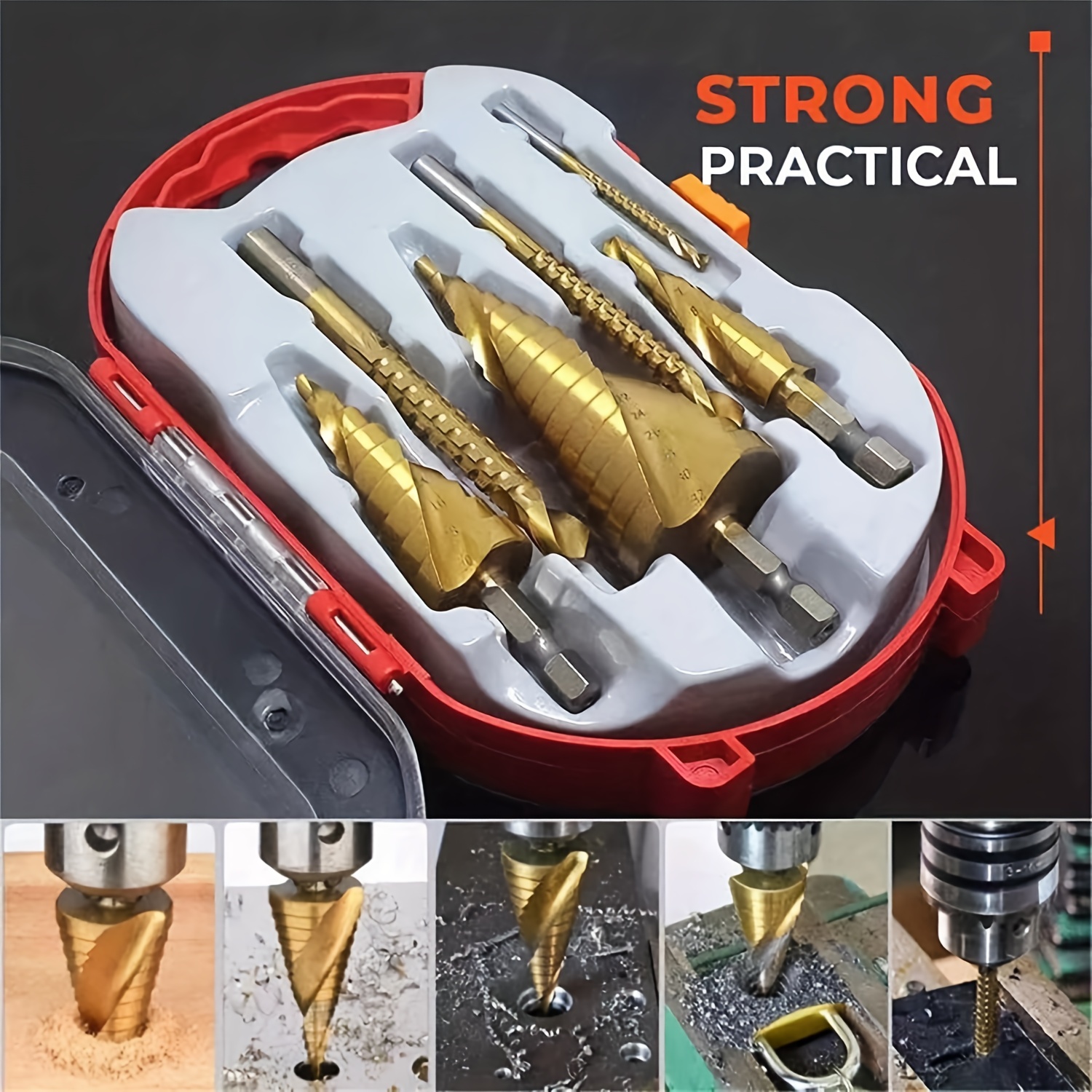 Step Drill Bit Set Titanium Coated High Speed Steel Drill - Temu