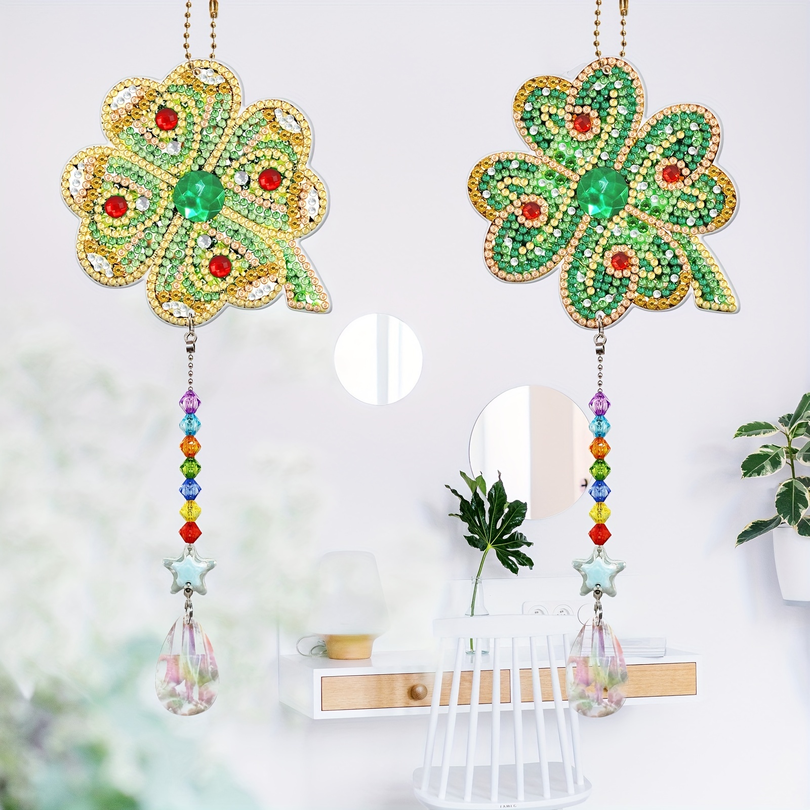 Diamond Painting Wind Chime Double Sided Crystal Gem Paint - Temu