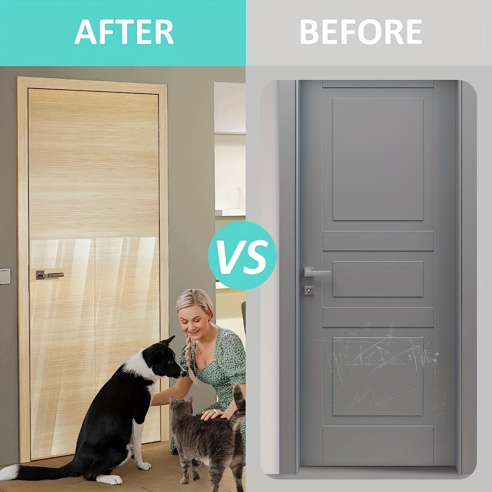 Protecteur de porte anti-grattage de chien, protection de porte en  l'horloge transparent pour chiens, protecteur de cadre de porte, protecteur  de meubles, ruban dissuasif de haute qualité