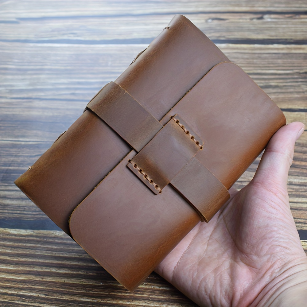 Handmade Sketchbook Cowhide Book Vintage Genuine Leather - Temu