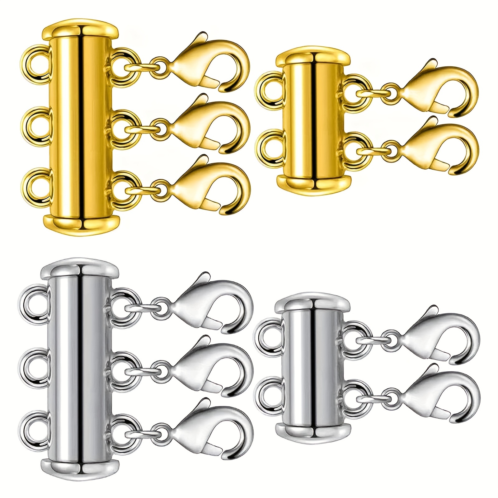 2/3 Buckles Layered Necklace Clasp 18k Golden And Silvery Necklace  Separator For Layering, Multiple Necklace Clasps Multi Strand Clasps With  Lobster Clasps - Temu