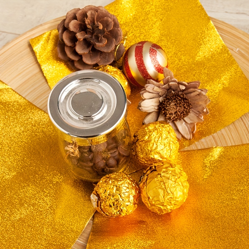 100Pcs/Pack Golden Aluminum Foil Candy Chocolate Cookie Wrapping Tin Paper  Party DIY Metal Embossing Gift