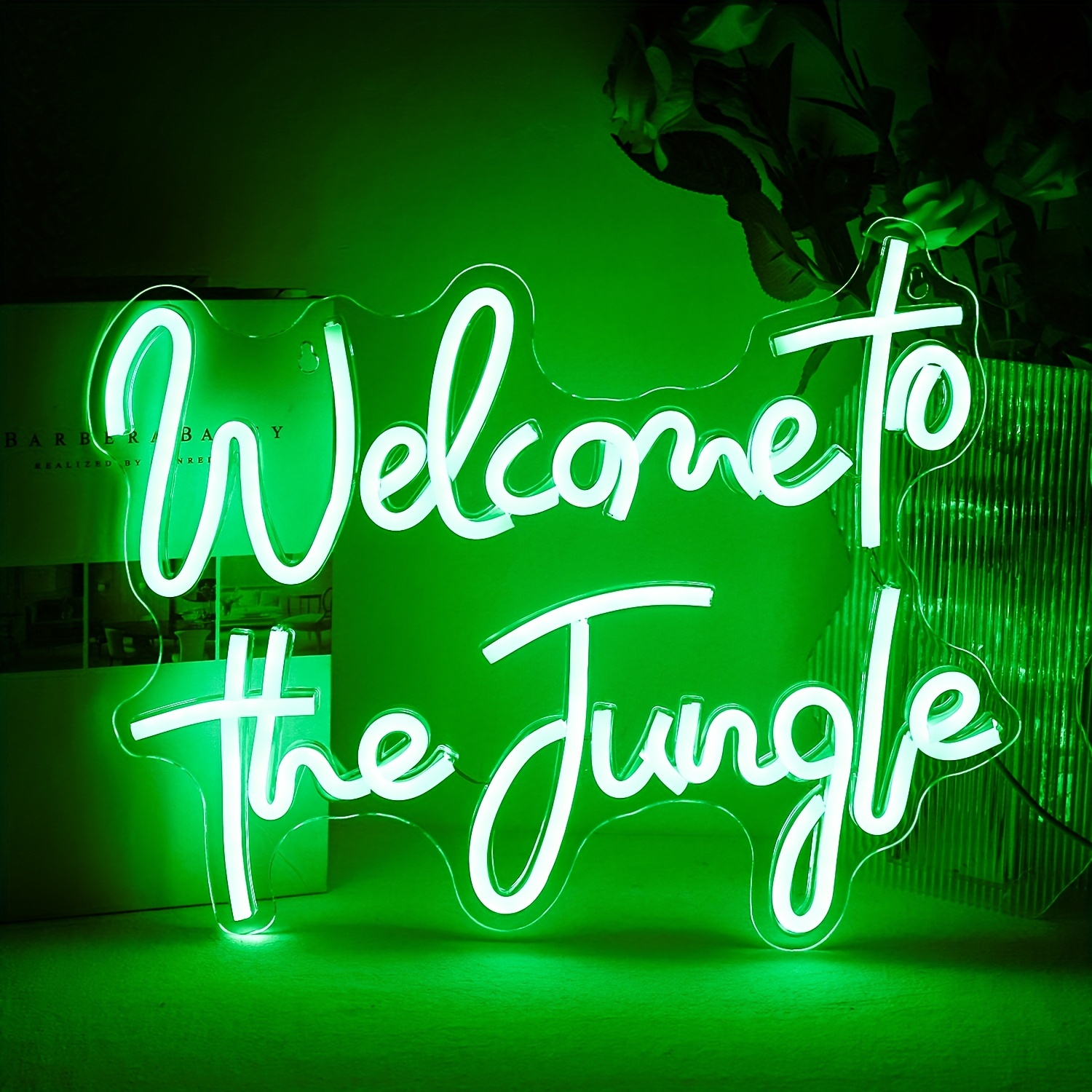 1pc Willkommen Dschungel Neon Sign Led licht Eingangsbereich