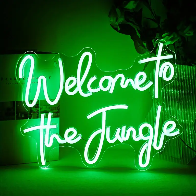 1pc Willkommen Dschungel Neon Sign Led licht Eingangsbereich