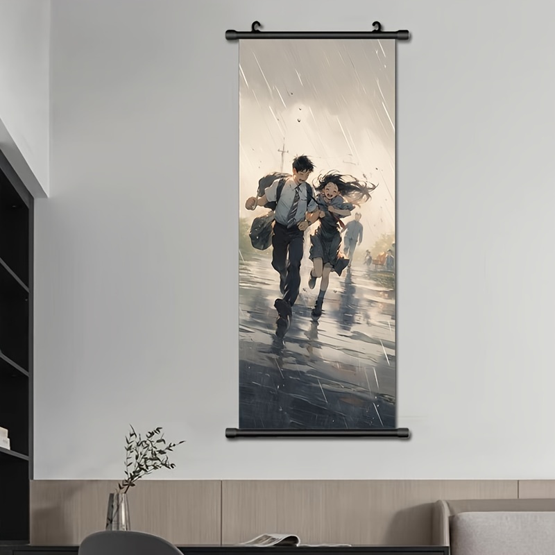 Framed Modern Canvas Print Poster Rainy Street Scene - Temu