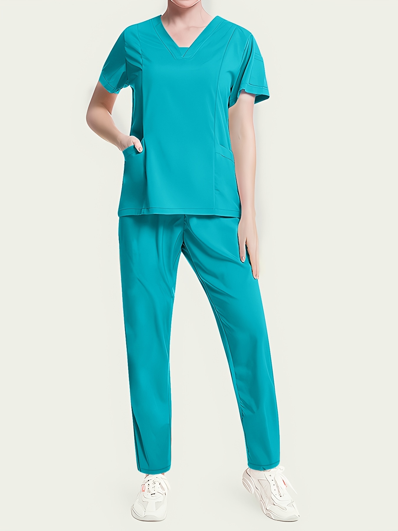 Nurse Uniform Women Short Sleeve Set Working Uniform Blouse Scrubs