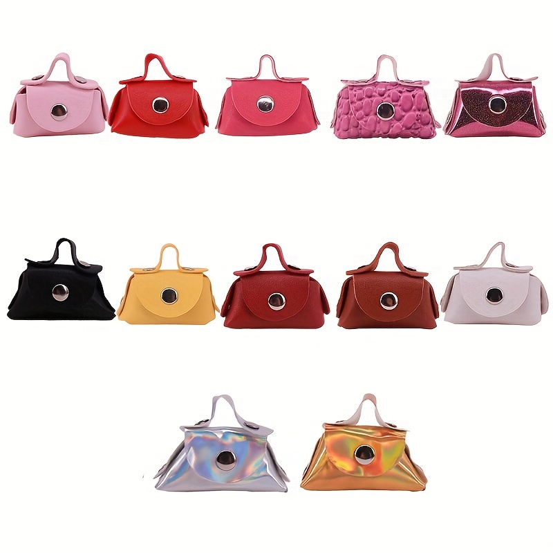 1PC Mini Bag for Doll Fashion PU Leather Shopping Handbag Purse Clutch Bag  Baby Girls Gift Toys Dolls Accessories