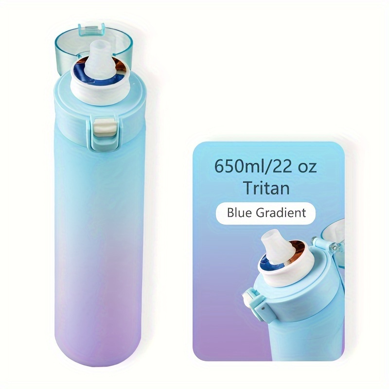 650ml Water Bottle + 7pcs Flavor Rings) Bouncing Lid Sports Water