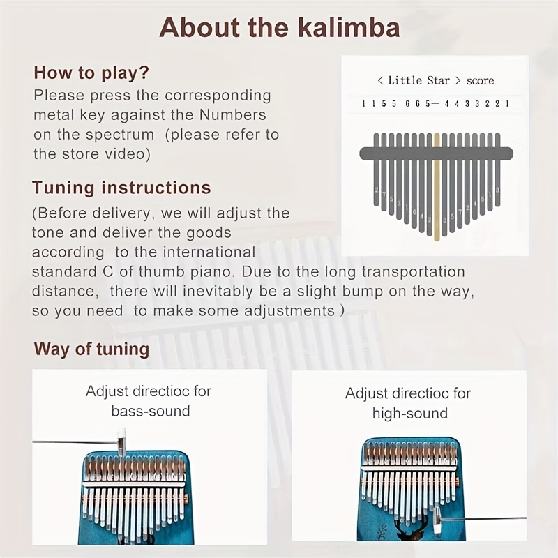 Kalimba 17 Touches Ensemble De Piano À Pouce Instrument De Musique