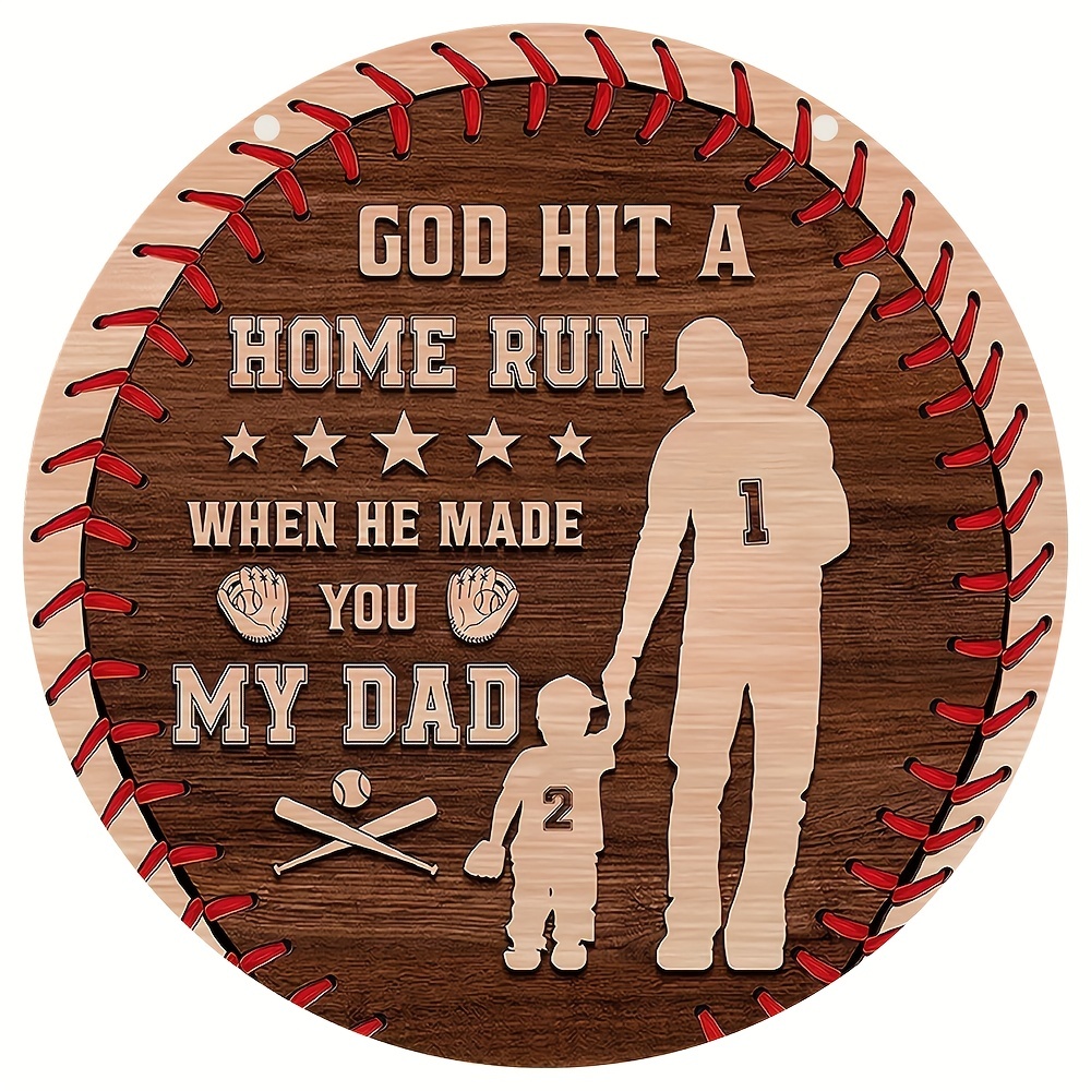 Personalized Baseball Wooden Sign We Hit A Homerun - Father's Day Gift