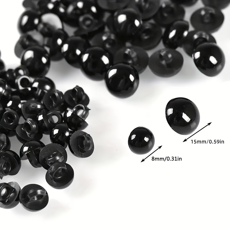 HEEPDD Safety Eyes, 100pcs Black Plastic Doll Safety Eyes with Washer DIY Doll Making Repairing Accessory for Puppet Plush Animal Teddy Bear Felting