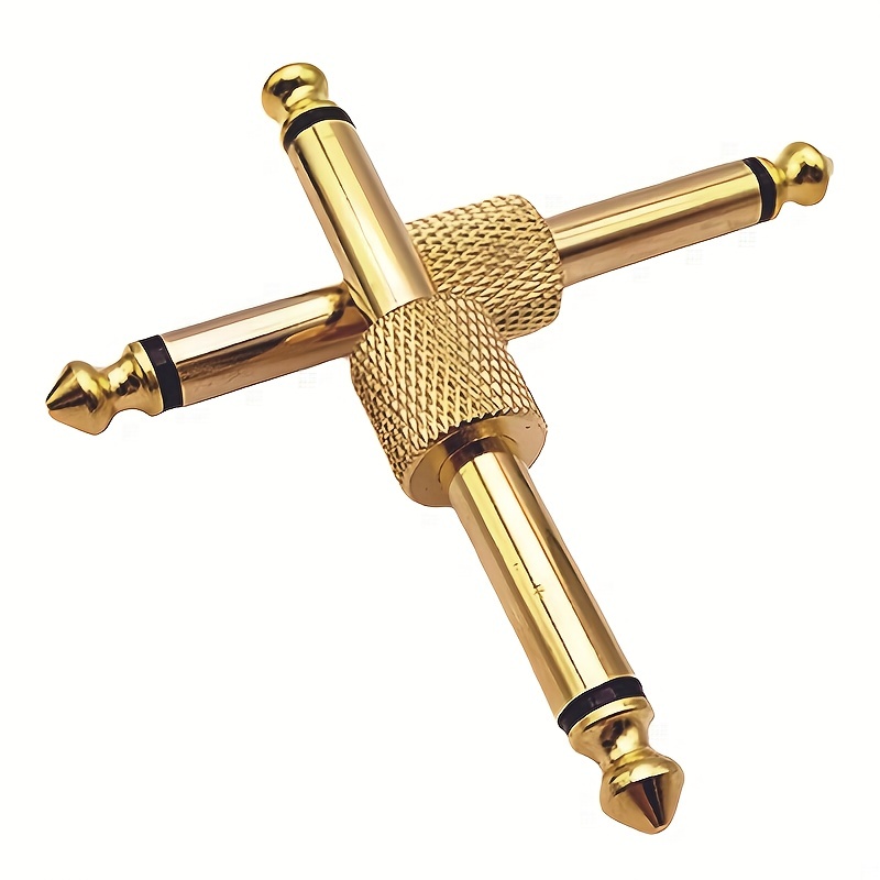 1/4 Inch Male To 1/4 Inch Male Golden-plated Adapter 6.35 Mm Monochrome Nickel -plated Plug 6.5M-6.5M Power Amplifier Electronic Organ Audio Connector