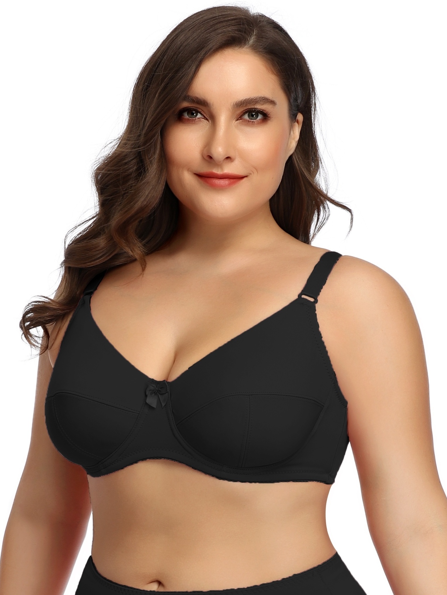 Women's Underwire Unlined Bra Minimizers Non-Padded Full Coverage Lace Plus  Size 44C 