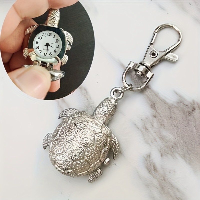 1Pc Hanging Pocket Watch Keyring Watch Bag Pendant Small Key Ring with  Watch 