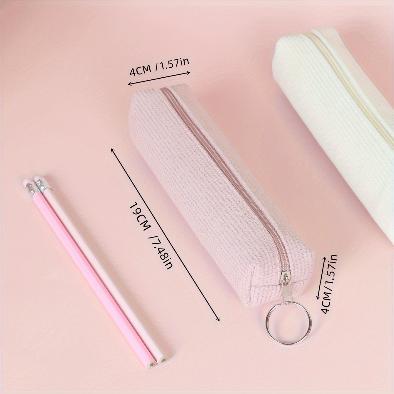 1pc Minimalist Plastic Pencil Case, Classic Durable Baby Pink Pencil Box