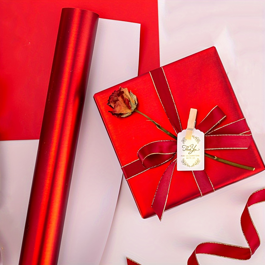 Red Packaging Paper Gift Wrapping Paper Roll Pearl Matte - Temu