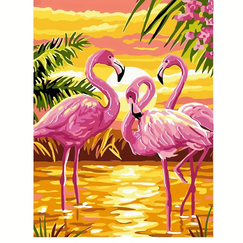 Flamingo Diy Paint By Numbers Kit For 8+kids And Adults - Temu