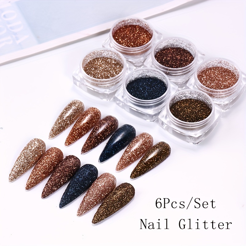 50G Coffee Brown Chunky Glitter For Nails Design Mixed Hexagons Sequins  Paillettes Nail Art Decorations Gel Manicure Accessories - AliExpress
