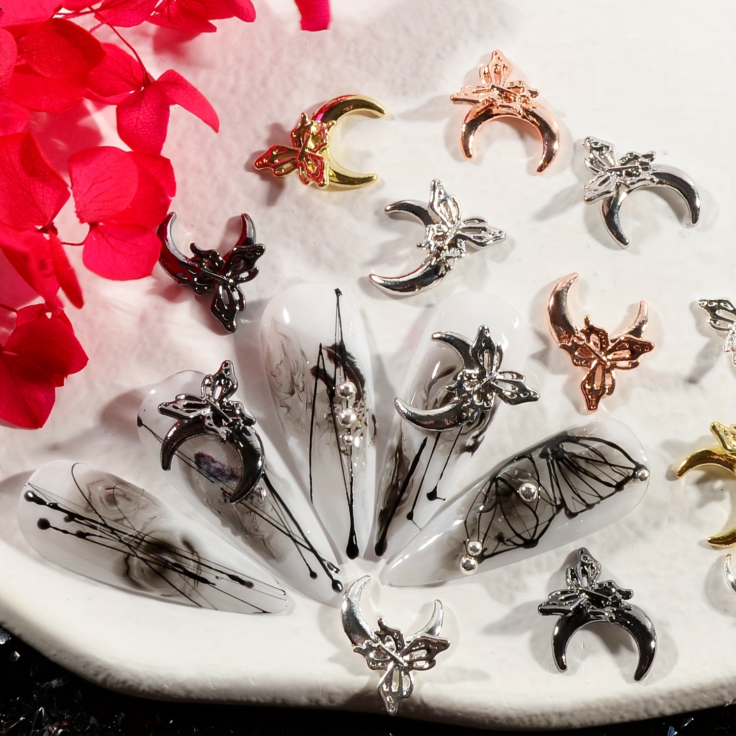 Butterfly Shape 3d Nail Jewelry Studs Gorgeous Manicure - Temu